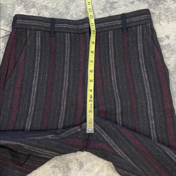 NWT Ann Demeulemeester Wool Linen Blend Trouser Pants Slim Stripe Sz 36